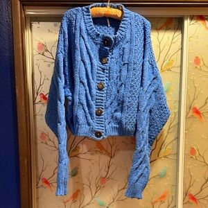 Free People Bonfire Cable Knit Cardigan
